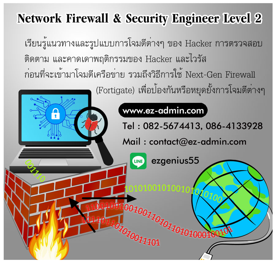 หลักสูตรอบรม Network firewall สำหรับผู้ที่ต้องการทำระบบป้องกันความปลอดภัยบนระบบเครือข่าย อย่างมืออาชีพ
